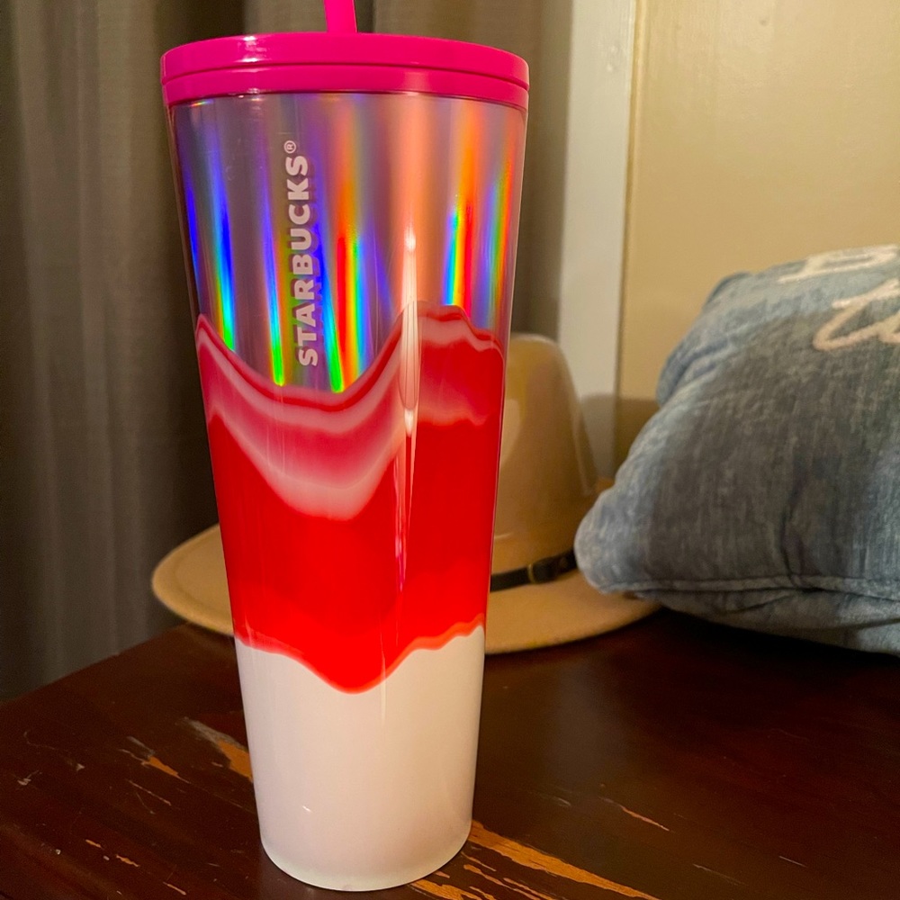 Starbucks Wave Tumbler in Pink & White